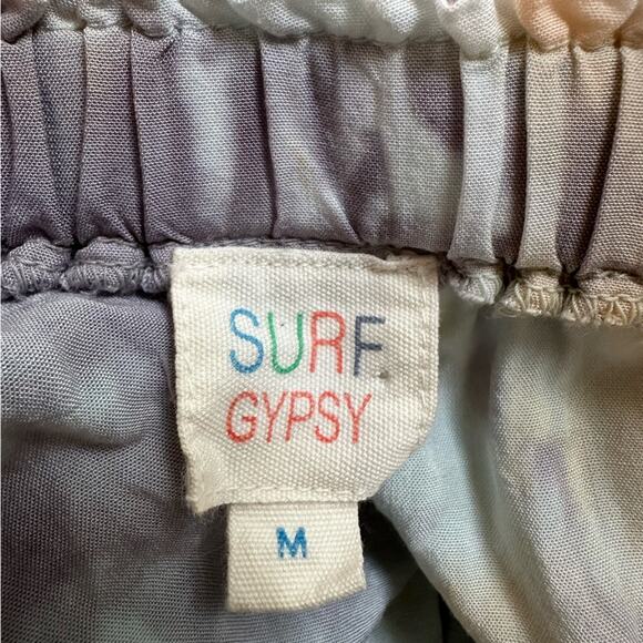 Surf Gypsy Beachy Off-Shoulder Crop Top Pastel Beach Surfer Girl Vacation Resort - Picture 2 of 6